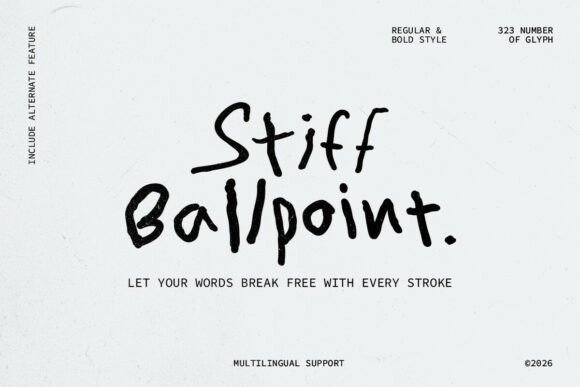 Stiff Ballpoint: A Handwritten Font for Bold Branding